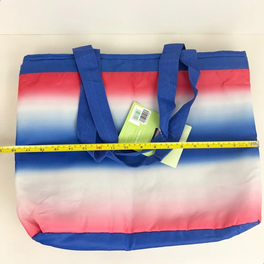 Red White and Blue Insulated Hot Cold Beach Picnic Outdoor Tote New With Tags